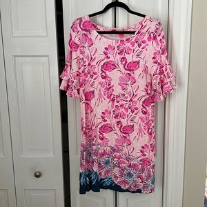 Lily Pulitzer pink floral/flamingo dress